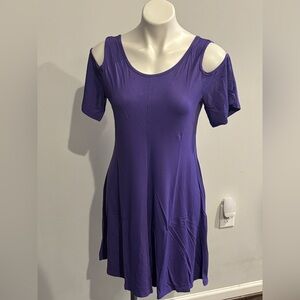 Purple Cold Shoulder Dress NWT
